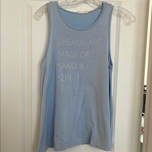 Altar'd State Blue Sleeveless Relaxed Tank Top